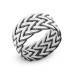 White-Black Color 1000 Sterling Silver Trabzon Hand Knitted Ring
