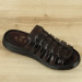 Claret Red Inner-Outer Genuine Leather Men's Slippers