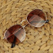 Brown Gradient Hexagonal Men's Sunglasses