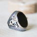 Elif Vav Embroidered Black Onyx Stone 925 Sterling Silver Suveyda Ring