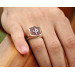 Elif Vav Design Red Agate Stone 925 Sterling Silver Men's Ring