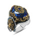 خاتم من الفضة عيار 925 بتصميم مطرقة باب بأسد من حجر الزركون لون اكوا / مائي