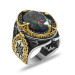 خاتم من الفضة عيار 925 بتصميم تاج الملك من الحجر التوباز الصوفي