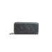 Guard Double Zippered Crazy Gray Leather Clutch Bag