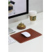 Guard Stitch Detail Tan Leather Mouse Pad 26 X 20