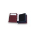 Navy Blue - Claret Red Dual Color Compartment Genuine Leather Card Holder