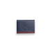 Navy Blue - Claret Red Dual Color Compartment Genuine Leather Card Holder