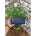 Guard Matte Navy Blue Zippered And Leather Pleated Hand Portfolio