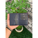 Guard Knitted Printed Navy Blue Leather Card Holder