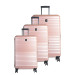حقيبة سفر واقية من البولي بروبلين غير قابلة للكسر باللون الوردي مجموعة من 3 قطع