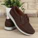 Brown Lace-Up Genuine Leather Loafer Men's Casual Shoes