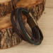 Brown Khaki Knitted Leather Men's Bracelet