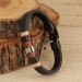 Brown Rope Detail Leather Men's Bracelet