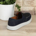 Navy Blue Genuine Leather Loafer Men's Casual Shoes