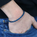 Navy Blue Knitted Leather Men's Bracelet