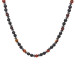 Macrame Braided Onyx-Agate-Hematite Combined Natural Stone Men's Necklace