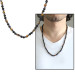 Macrame Braided Onyx-Tiger-Eye-Hematite Combined Natural Stone Men's Necklace