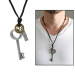Authentic Key Design Adjustable Rope Chain Brass Men's Necklace