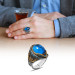 خاتم من الفضة عيار 925 بتصميم مدمج من حجر الزركون البيضاوي لون مائي