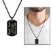 Oval Design Personalized Name Written Black Color Steel Men's Necklace