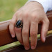 Claw Design Black Onyx Stone 925 Sterling Silver Men's Ring