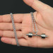 Silver Dambell Men's Steel Necklace