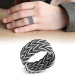 Black-White Color 1000 Sterling Silver Trabzon Hand Knitted Kazaz Ring