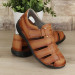 Tan Genuine Leather Men's Sandals