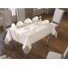 26 Pieces Elegant Luxury Table Cloth Set 160X260 Cm Cream Gold