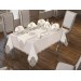 Tablecloth Set 26 Pieces, Cream-Silver Color Elegant