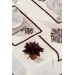 Purple Embroidered Linen Tablecloth Set Of 14 Pieces
