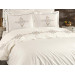 Alya Embroidered Double Duvet Cover Set Cream - Gray