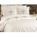 Alya Embroidered Double Duvet Cover Set Cream - Navy Blue