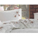 Anetta Pink/Cream Powder 3D Embroidered Cotton Sateen Duvet Cover Double Duvet Cover Set
