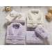 Ardora Bukle Cream-Lilac Bathrobe/Robe Set