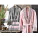 Aria Pink-Gray Cotton-Jacquard Bathrobe Set