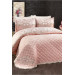 Butik French Velvet Guipure Bedspread, Powder/Light Pink