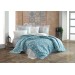 Carmen Single Quilted Duvet Cover Set Turquoise/Turquoise