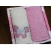 Çeyiz Diyarı Pink Embroidered 2-Piece Kitchen Towel Set