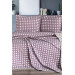 Double Sided Double Sided Bedspread/Mattress Set Purple Çeyiz Diyarı Ekose