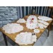 19-Piece Embroidered Placemat Set, Cream Cappuccino