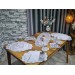 Land Of Dowry Bow Embroidered 19 Piece Placemat Set Cream Gray