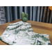 مفرش/غطاء طاولة مرسم بأوراق لون أخضر فاتح
