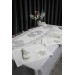 Tablecloth Set For 8 Persons, Cream-Silver Color Çeyiz Diyarı Gülfem