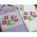 Çeyiz Diyarı Embroidered Cross Stitch Kitchen Towel/Napkin 2 Pieces Lilac