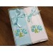 Cross Stitch Embroidered Kitchen Towel/Tissue 2 Pieces Mint Color Çeyiz Diyarı