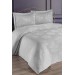 Çeyiz Diyarı Lale Single Bed Cover 2 Pieces Gray Color