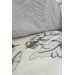 طقم  غطاء سرير وبطانية 10 قطع رمادي