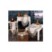 Living Room Tablecloth Set Of 5 Pieces, Cappuccino Velvet Fabric