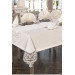 Turkish Jacquard Tablecloth With French Lace 26 Pieces